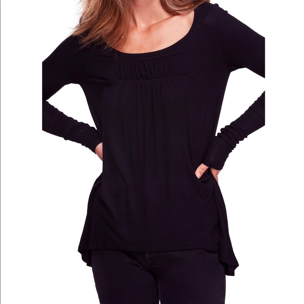 Free People Love Valley long sleeves high low top